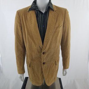 Vintage Corduroy Jacket BLAZER Brown Cotton 2-BUTTON Sport Coat Sz 42